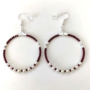 Handmade Beaded Hoop Earrings